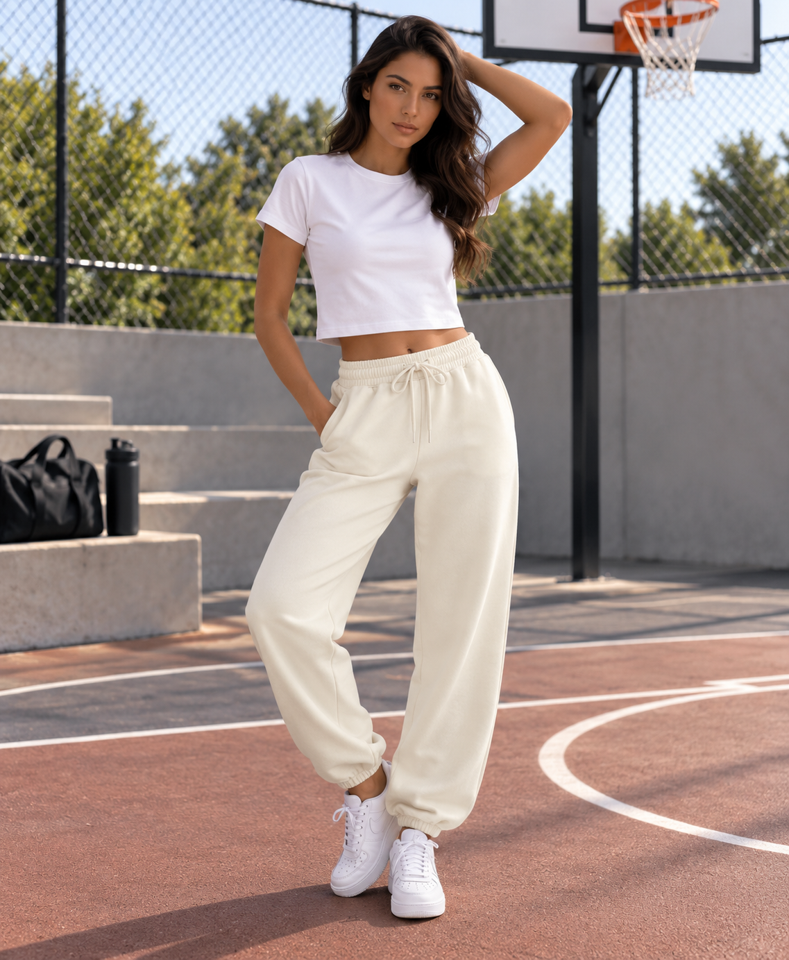 Pantalone tuta elastico caviglia